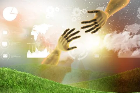 3d illustration of Helping hand Stock-Illustration