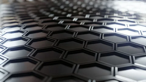 3D-Illustration of a hexagonal pattern moving in a wave motion Stock Footage 164659443