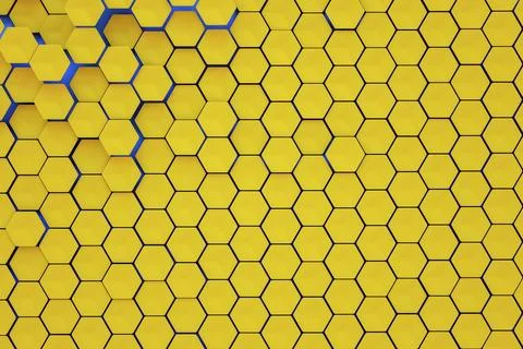 3d illustration of a hexagonal shapes background Illustrazione stock