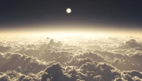 3D illustration high clouds Stock Illustration