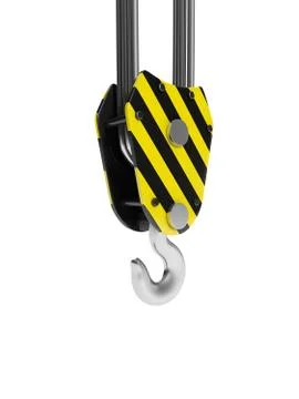 3d illustration: the hook of a crane in close-up Stock Illustration