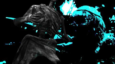 3d illustration - Horror Zombie With Effects Stock Illustration