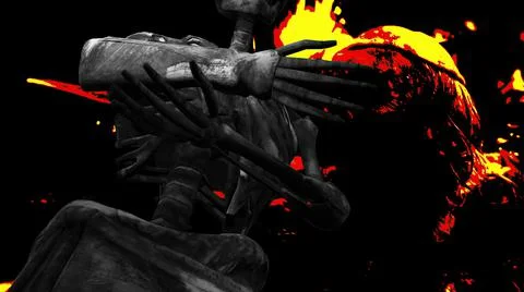 3d illustration - Horror Zombie With Effects Stock Illustration