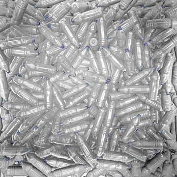 3d illustration of hundreds of plastic drinking bottles Stock Illustration