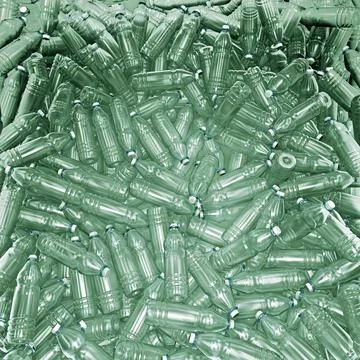 3d illustration of hundreds of plastic drinking bottles Stock Illustration