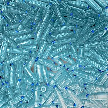 3d illustration of hundreds of plastic drinking bottles Stock Illustration