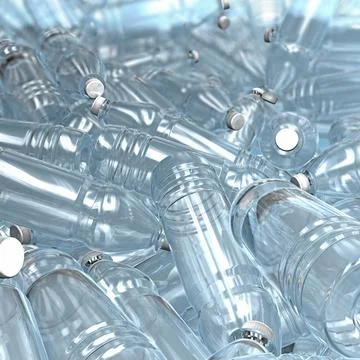 3d illustration of hundreds of plastic drinking bottles Stock Illustration
