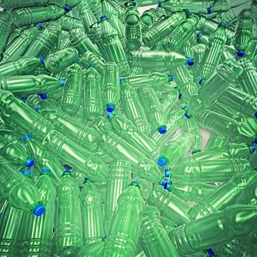 3d illustration of hundreds of plastic drinking bottles Stock Illustration