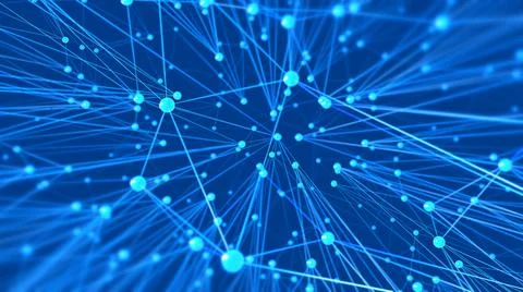3d illustration of hundreds of points connected to each other with lines 스톡 일러스트