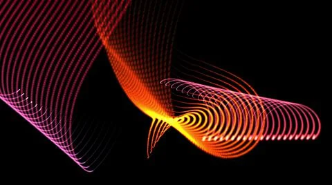 3d illustration - Hypnotic grid of lines creates geometric patterns. Computer Stock Illustration