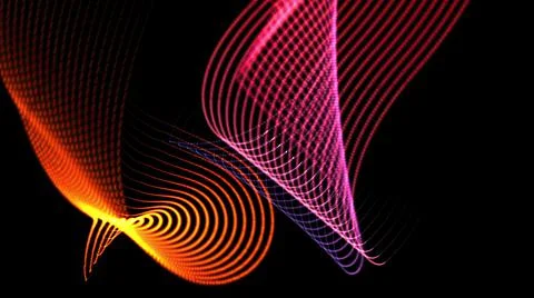 3d illustration - Hypnotic grid of lines creates geometric patterns. Computer Stock Illustration