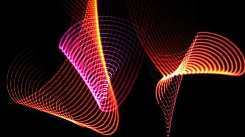 3d illustration - Hypnotic grid of lines creates geometric patterns. Computer Stock Illustration