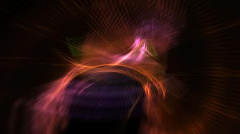 3d illustration - Hypnotic grid of lines creates geometric patterns. Computer Stock Illustration