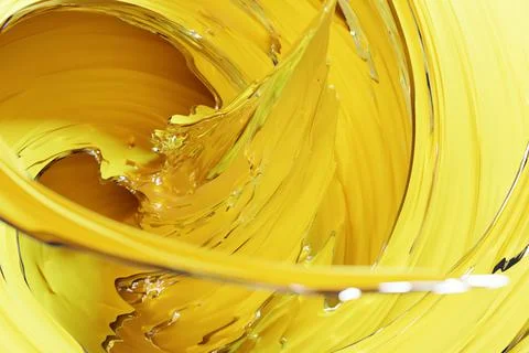 3D illustration of a hypnotic pattern.  Abstract yellow  with gold background Stock Illustration