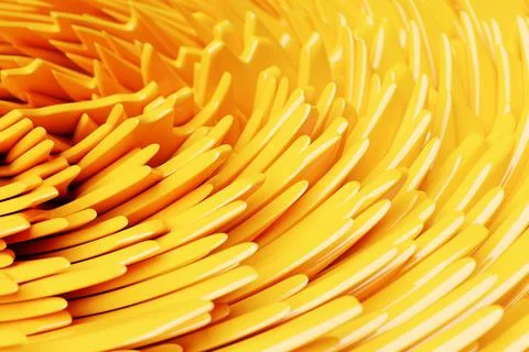 3D illustration of a hypnotic pattern.  Abstract yellow  background design Stock Illustration