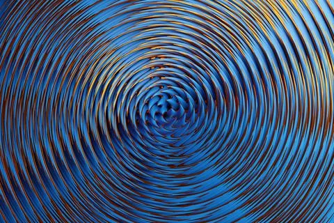 3D illustration of a hypnotic pattern.  Abstract blue background with shimmer Stock Photos