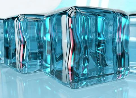 3d illustration of ice surface with window and light reflexion background Stock Illustration