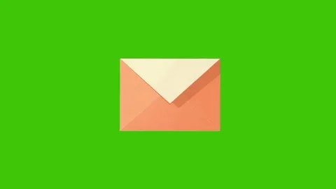 3d illustration icon of closed envelope with letter on green background Stock Footage 297067039