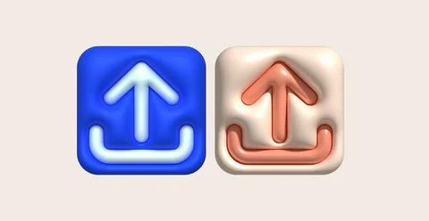 3d illustration icon data upload data loading symbol. Illustrazione stock
