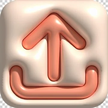 3d illustration icon data upload data loading symbol. Stock Illustration