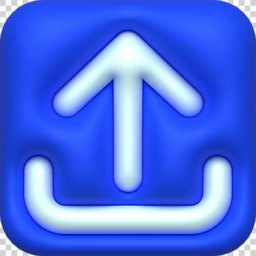 3d illustration icon data upload data loading symbol. Illustrazione stock