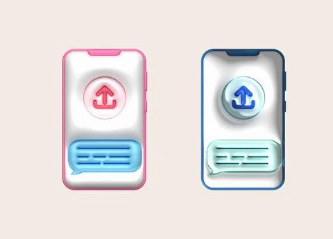 3d illustration icon mobile data upload data loading symbol. Stockillustratie