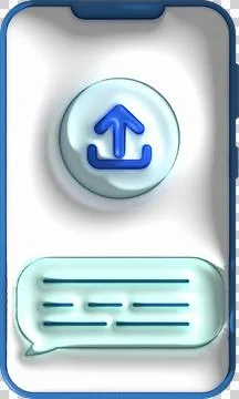 3d illustration icon mobile data upload data loading symbol. Stock-Illustration