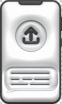 3d illustration icon mobile data upload data loading symbol. Stock Illustration
