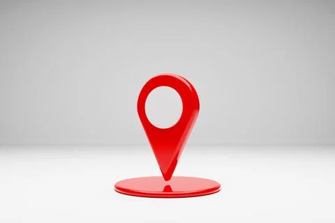 3d illustration of an icon with a red destination point on the map. navigatio Stockillustratie