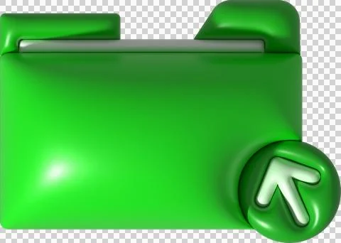 3D Illustration Icon Upload Data As Folder data loading symbol. Stock Illustration