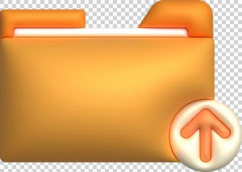 3D Illustration Icon Upload Data As Folder data loading symbol. Illustrazione stock