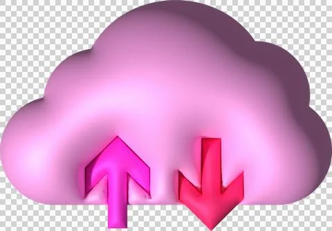3d illustration icon upload data cloud system data loading symbol. Stock Illustration
