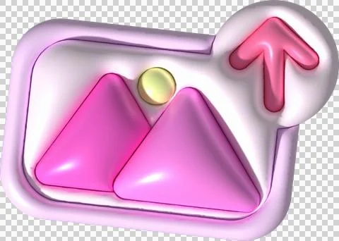 3d illustration icon upload image data data loading symbol. Stock Illustration