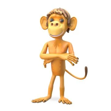 3D Illustration an Important Monkey Stock Illustration