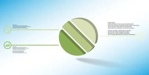 3D illustration infographic template with embossed ring divided to three part Stock Illustration