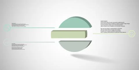 3D illustration infographic template with embossed ring divided to three part Stock Illustration
