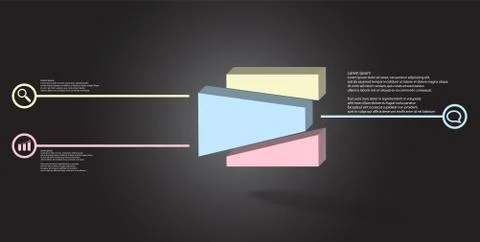 3D illustration infographic template with embossed cube randomly divided to t Stock Illustration