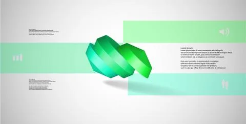 3D illustration infographic template with round octagon divided to three part Stock Illustration