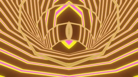 3D illustration of inside a curved cave having beautiful neon texture. Stock Illustration