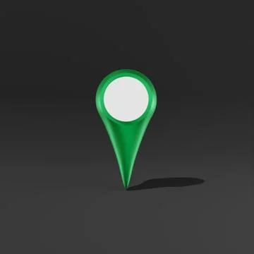 3D illustration inside the location icon on a black background Stock Illustration