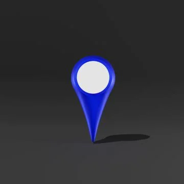 3D illustration inside the location icon on a black background Stock Illustration
