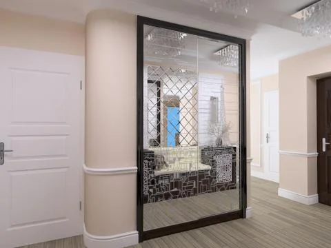 3D illustration of interior design in style eclecticism Stockillustratie