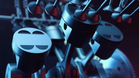 3d illustration of an internal combustion engine. Engine parts, crankshaft イラスト素材