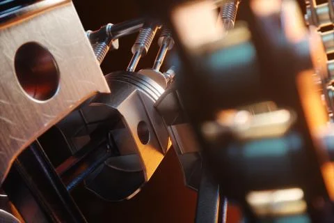 3d illustration of an internal combustion engine. Engine parts, crankshaft Stock Illustration