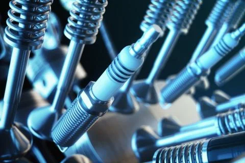 3d illustration of an internal combustion engine. Engine parts, crankshaft Stock Illustration