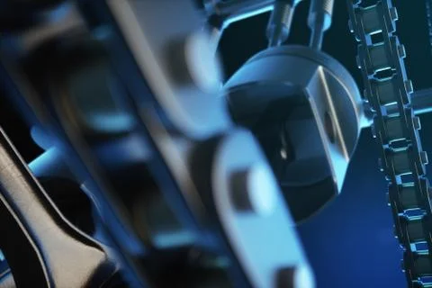 3d illustration of an internal combustion engine. Engine parts, crankshaft Stock Illustration