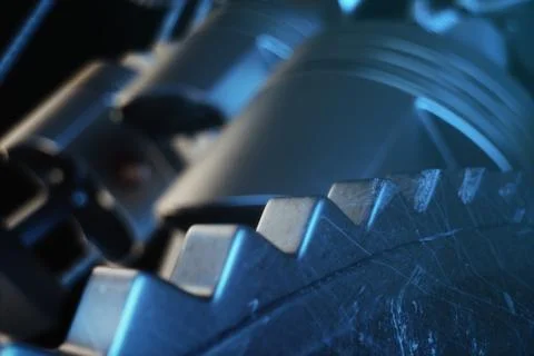 3d illustration of an internal combustion engine. Engine parts, crankshaft Stock Illustration