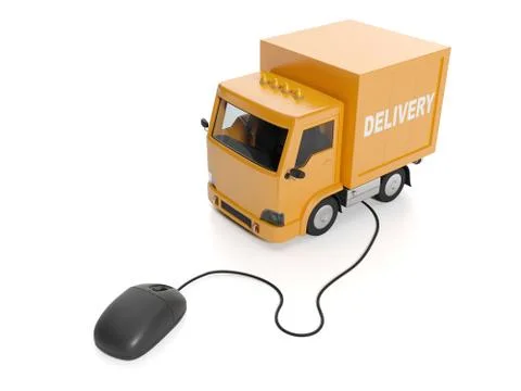 3d illustration, internet technology. calling truck Stock Illustration