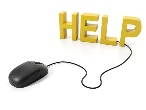 3d illustration of internet technology. calling for help, a computer mouse an Stock Illustration