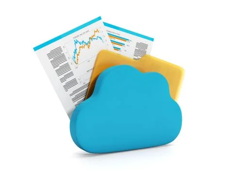 3d illustration of internet technology. store documents online Stock Illustration